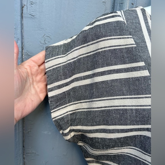 Cokluch striped Linen blend crop top, M, and shorts, L, set - Picture 5 of 13